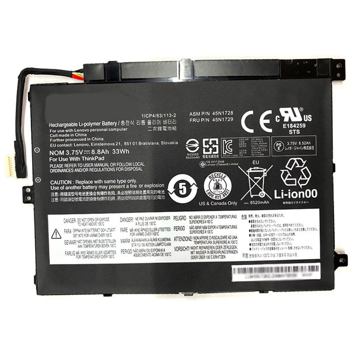 Compatible laptop battery lenovo  for ThinkPad-10-20E3-0018AU 