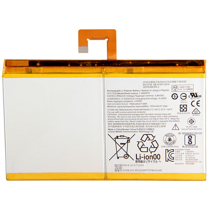 Compatible laptop battery lenovo  for TAB-TB-X704A 